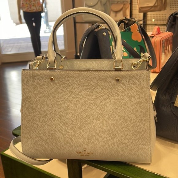 Kate Spade Leila Medium Triple Compartment Satchel Hazy Morning Color - Picture 12 of 16